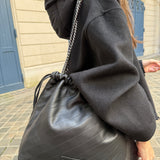 LE SAC SUBLIME EN AGNEAU PLONGE TARZAN CHAINE argent mat