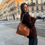 LA SAC SUBLIME EN AGNEAU PLONGE TARZAN EN CUIR CAMEL