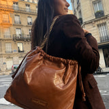 LA SAC SUBLIME EN AGNEAU PLONGE TARZAN EN CUIR CAMEL