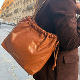 LA SAC SUBLIME EN AGNEAU PLONGE TARZAN EN CUIR CAMEL