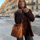 LA SAC SUBLIME EN AGNEAU PLONGE TARZAN EN CUIR CAMEL