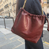 LE SUBLIME SAC TARZAN EN AGNEAU PLONGÉ BORDEAUX